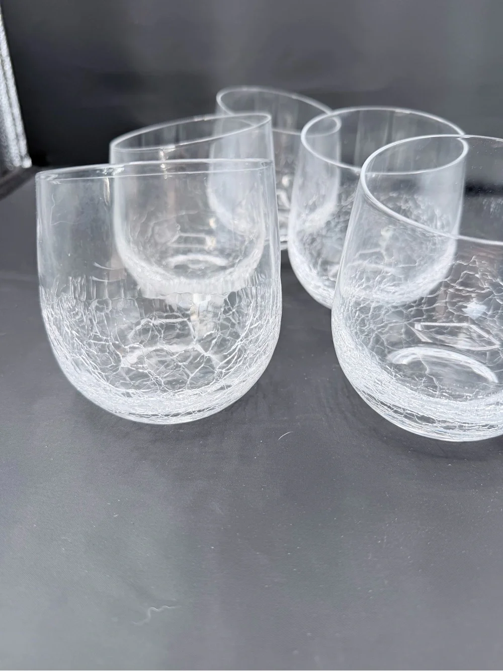 Pier 1 Clear Crackle Glass Tumbler Set - Home Dining